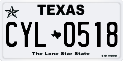 TX license plate CYL0518