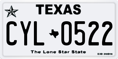 TX license plate CYL0522