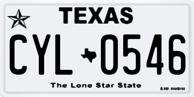 TX license plate CYL0546