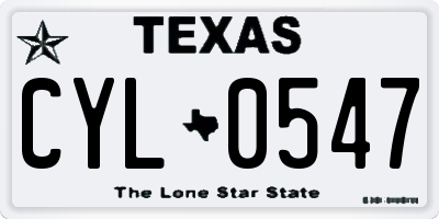TX license plate CYL0547