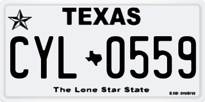TX license plate CYL0559