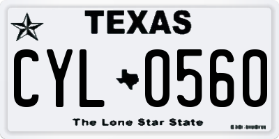 TX license plate CYL0560