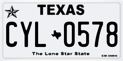 TX license plate CYL0578