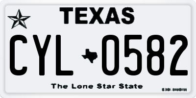TX license plate CYL0582