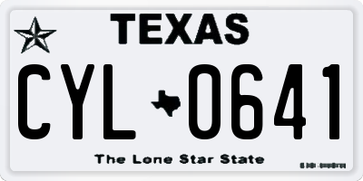 TX license plate CYL0641
