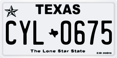 TX license plate CYL0675
