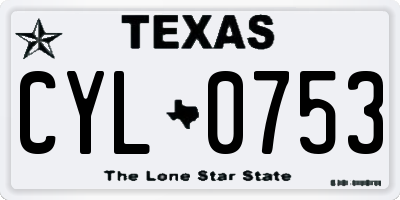 TX license plate CYL0753