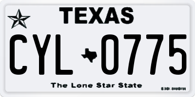 TX license plate CYL0775