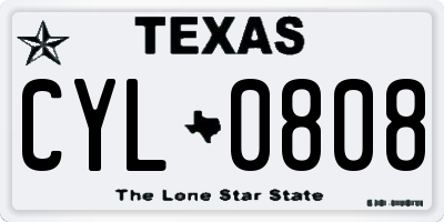 TX license plate CYL0808