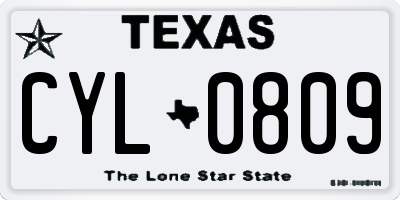 TX license plate CYL0809