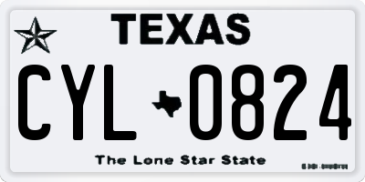 TX license plate CYL0824