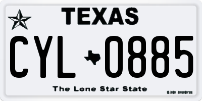 TX license plate CYL0885