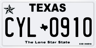 TX license plate CYL0910