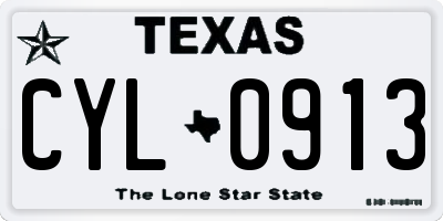 TX license plate CYL0913