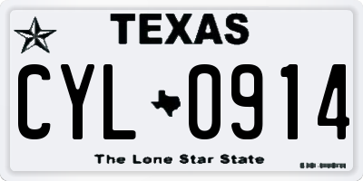 TX license plate CYL0914