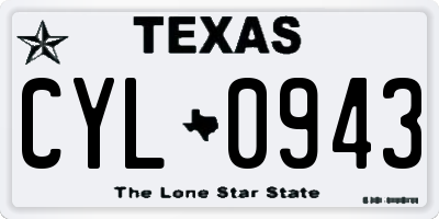 TX license plate CYL0943