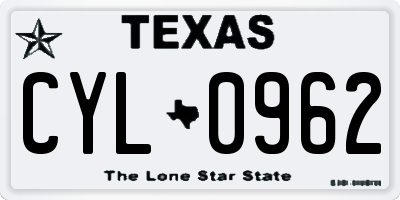 TX license plate CYL0962