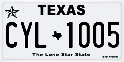 TX license plate CYL1005