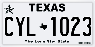 TX license plate CYL1023
