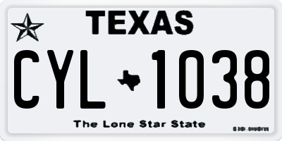 TX license plate CYL1038