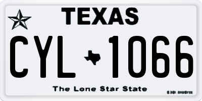 TX license plate CYL1066