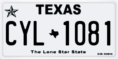 TX license plate CYL1081