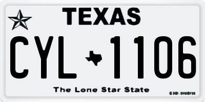 TX license plate CYL1106