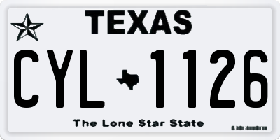 TX license plate CYL1126