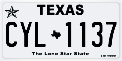 TX license plate CYL1137