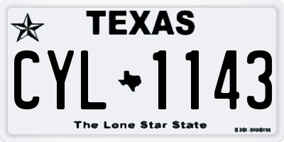 TX license plate CYL1143