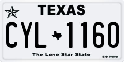 TX license plate CYL1160