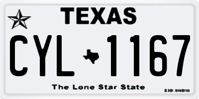 TX license plate CYL1167