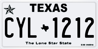 TX license plate CYL1212