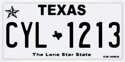TX license plate CYL1213