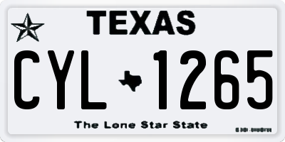 TX license plate CYL1265