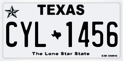 TX license plate CYL1456