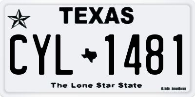 TX license plate CYL1481