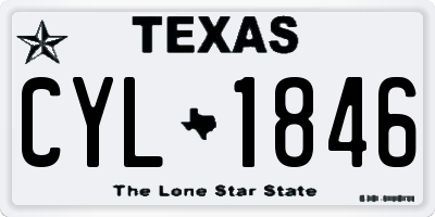 TX license plate CYL1846