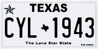 TX license plate CYL1943