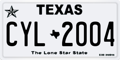 TX license plate CYL2004