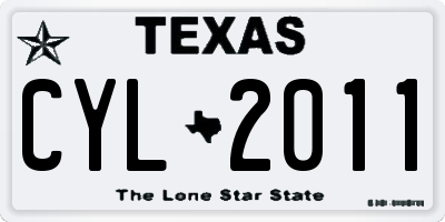 TX license plate CYL2011