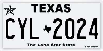 TX license plate CYL2024
