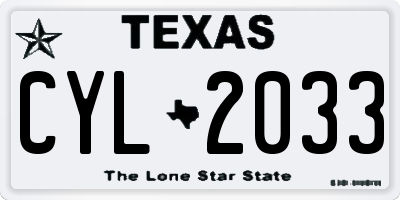 TX license plate CYL2033