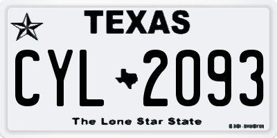 TX license plate CYL2093