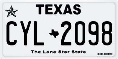 TX license plate CYL2098