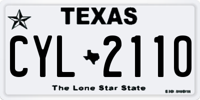 TX license plate CYL2110