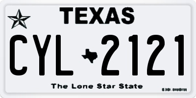 TX license plate CYL2121