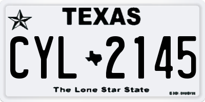 TX license plate CYL2145