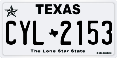 TX license plate CYL2153