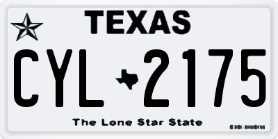 TX license plate CYL2175